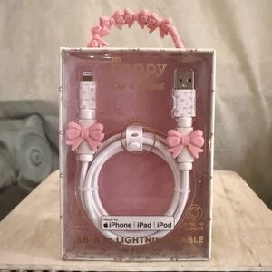 **SOLD On Mercari** XO Poppy "BOWS" USB-A to Lightning Cable